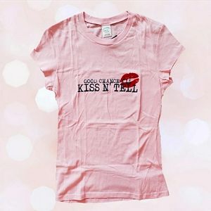 SOLD Y2k pastel pink Steve & Barry's slogan Baby Tee